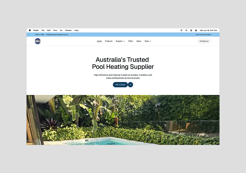 Website landing page for The Coasta showing two surfers with a yellow surfboard by the ocean, overlaid on a background of a woman in a green swimsuit and a white bandana with green stripes under a clear blue sky.